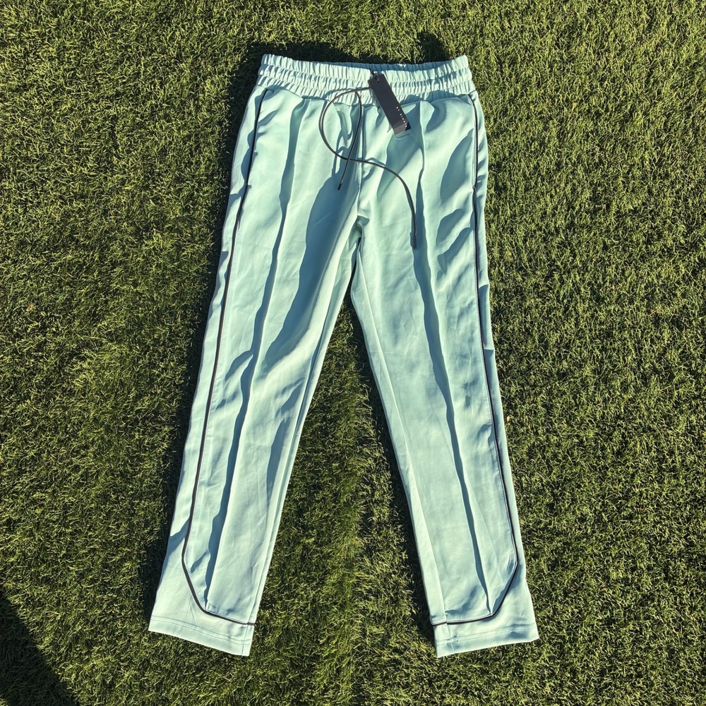 NWT Richie Le Medium Mint Green Track Pants Tapered Athletic Trousers Casual